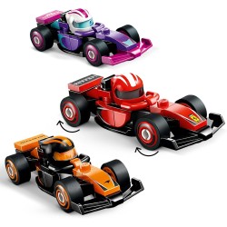 LEGO Monoposto di F1 da Collezione - Scatola con 1 di 12 Modelli di Auto da Corsa Casuali - Caschi dei Piloti e Ruote Mobili - 