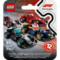 LEGO Monoposto di F1 da Collezione - Scatola con 1 di 12 Modelli di Auto da Corsa Casuali - Caschi dei Piloti e Ruote Mobili - 