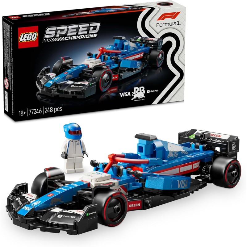 LEGO 77246 Speed Champions Auto da Corsa F1 Visa Cash App RB VCARB 01 Modello di Macchina da Collezione con Minifigure del Pilo