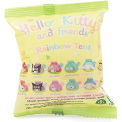 Hello Kitty - Statuetta Da Collezione Alta 4 Cm Con Tenda Che si Illumina, Serie Rainbow Tent, Modello Casuale, Per Bambini Dai