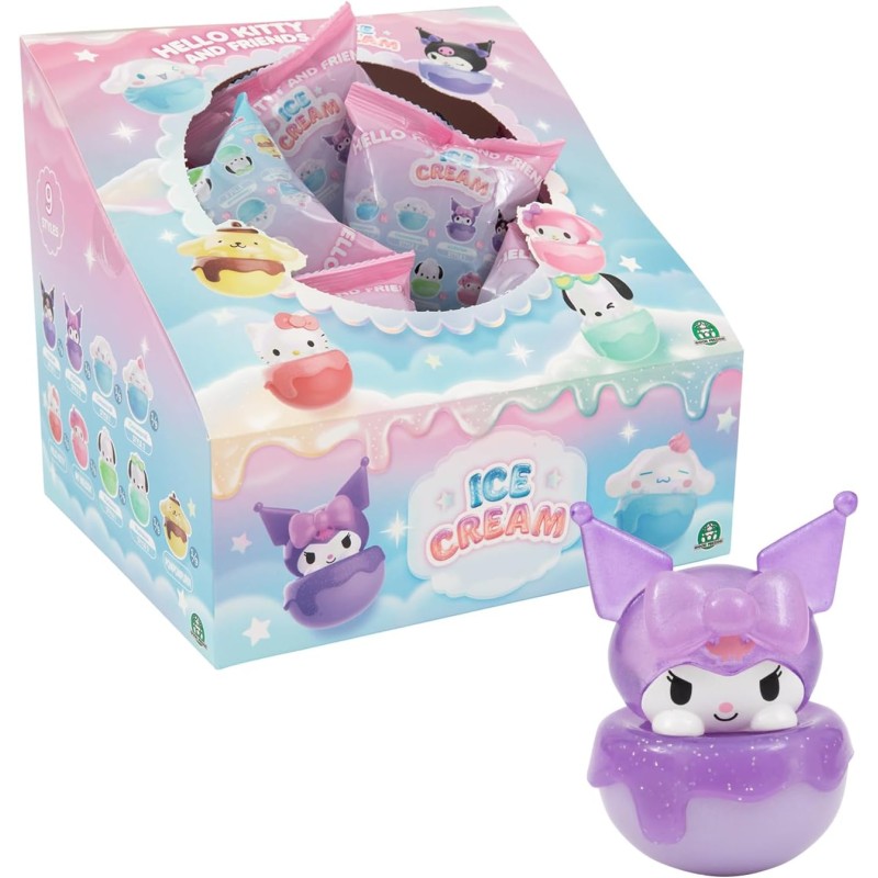 Hello Kitty - Statuetta Da Collezione Alta 4 Cm Con Base Basculante, Serie Ice Cream, Modello Casuale, Per Bambini Dai 3 Anni