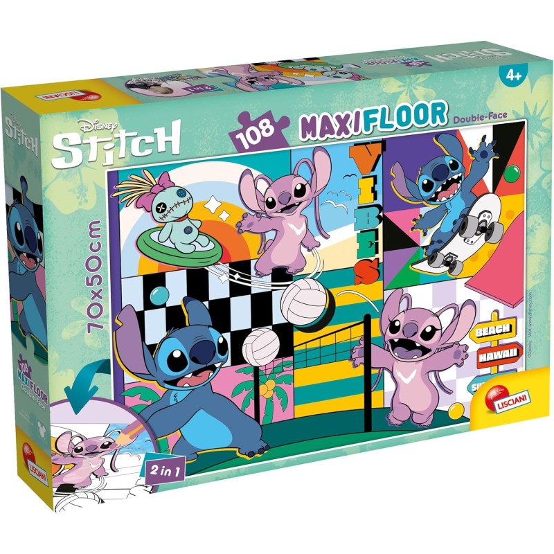 Lisciani Giochi - Disney puzzle df maxifloor 108 pz. Lilo & Stitch, 109777
