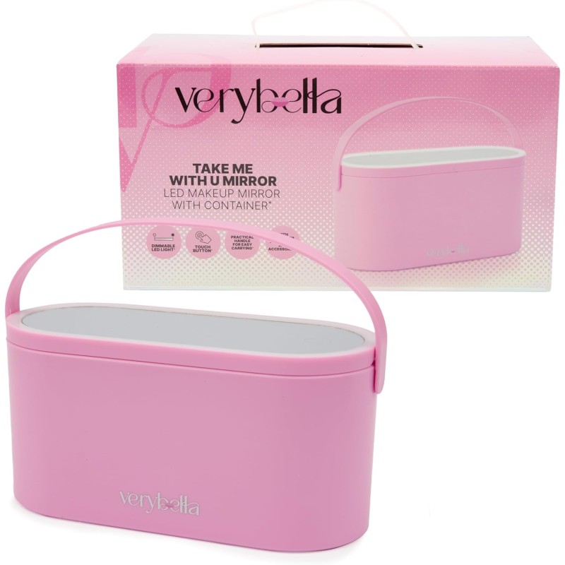 Verybella Beauty Box Dal Design Innovativo Con Specchio Rimovibile Rotante Pieghevole E Con Luci Led Beauty Case Con Pratico Ma
