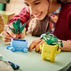 LEGO 10349 Botanicals Piantine Felici Giocattolo - Kit di Arti e Mestieri per Bambine con 2 Piante Artificiali, 2 Vasi di Fiori