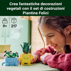 LEGO 10349 Botanicals Piantine Felici Giocattolo - Kit di Arti e Mestieri per Bambine con 2 Piante Artificiali, 2 Vasi di Fiori
