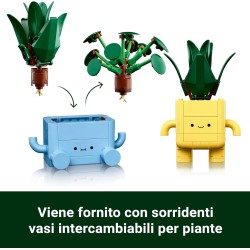 LEGO 10349 Botanicals Piantine Felici Giocattolo - Kit di Arti e Mestieri per Bambine con 2 Piante Artificiali, 2 Vasi di Fiori
