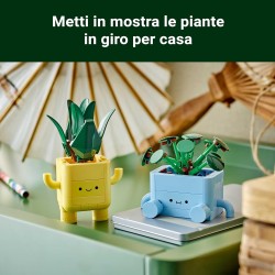 LEGO 10349 Botanicals Piantine Felici Giocattolo - Kit di Arti e Mestieri per Bambine con 2 Piante Artificiali, 2 Vasi di Fiori