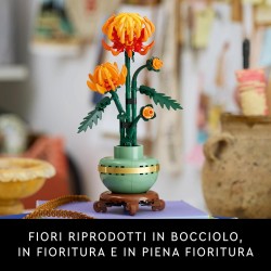 LEGO 10368 Botanicals Crisantemo - Fiore Finto Artificiale da Costruire, Decorazione Floreale per Casa, Hobby Creativo per Adul