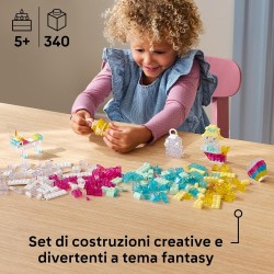 LEGO 11040 Classic Scatola Magica Trasparente - Mattoncini Colorati e Clip Portachiavi - Crea Unicorni Giocattolo, Draghi, Ucce