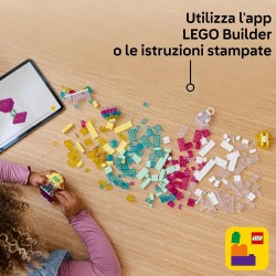 LEGO 11040 Classic Scatola Magica Trasparente - Mattoncini Colorati e Clip Portachiavi - Crea Unicorni Giocattolo, Draghi, Ucce
