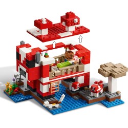 LEGO 21270 Minecraft La Casa del Mooshroom Giocattolo - Set di Costruzioni con Figura di Steve, Mob, Tavolo per Crafting e Fatt