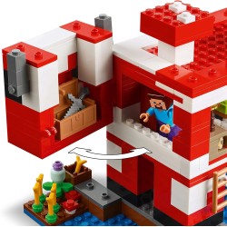 LEGO 21270 Minecraft La Casa del Mooshroom Giocattolo - Set di Costruzioni con Figura di Steve, Mob, Tavolo per Crafting e Fatt