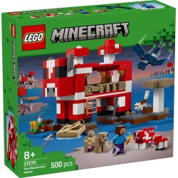 LEGO 21270 Minecraft La Casa del Mooshroom Giocattolo - Set di Costruzioni con Figura di Steve, Mob, Tavolo per Crafting e Fatt