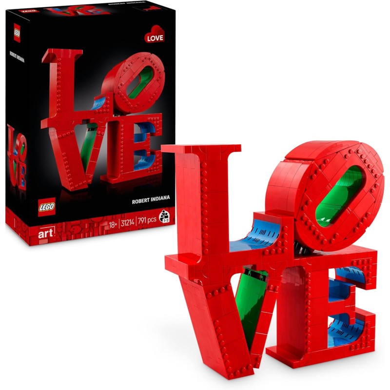 LEGO 31214 Art LOVE, Modellino da Costruire Iconica Scultura Pop di Robert Indiana, Hobby Creativo per Adulti, Kit Modellismo d