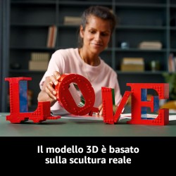 LEGO 31214 Art LOVE, Modellino da Costruire Iconica Scultura Pop di Robert Indiana, Hobby Creativo per Adulti, Kit Modellismo d
