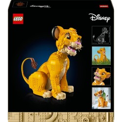 LEGO 43247 ǀ Disney Giovane Simba, Re Leone, Modellino da Costruire per Adulti con Figura di Animale Mobile, Hobby Creativo da 