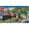 LEGO 60412 City Fuoristrada Antincendio e Gommone di Salvataggio, Camion dei Pompieri, Rimorchio per Barca, 2 Minifigure Vigili
