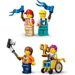LEGO 60460 City Nessun Limite: Gara sulla Pista a Rampe - Giocattolo da Costruire con 2 Modelli di Auto da Corsa, 4 Minifigure 
