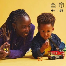 LEGO 60463 City Autopompa con Scala - Camion Giocattolo dei Pompieri con 2 Minifigure e Starter Brick, Idea Regalo di Compleann