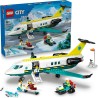 LEGO 60465 City Aereo Ambulanza di Emergenza - Aeroplano Giocattolo Medico, con 4 Minifigure Inclusi un Medico e un Pilota, Gat