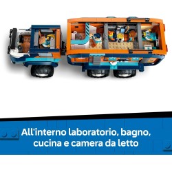 LEGO 60471 City Grande Camion Artico con Laboratorio - Veicolo Giocattolo da Esplorazione con Sterzo e Sospensioni - Motoslitta