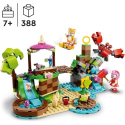 LEGO 76992 Sonic the Hedgehog L’Isola del Soccorso Animale di Amy, Giocattolo da Costruire con 6 Personaggi Incluse le figure d