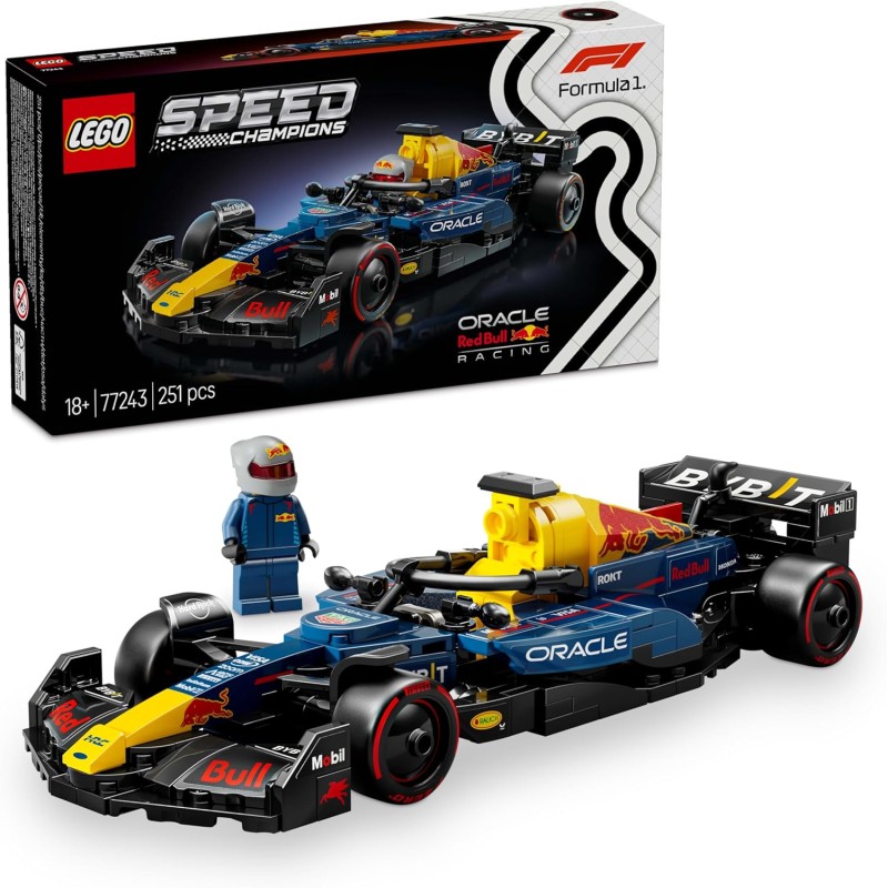 LEGO 77243 Speed Champions Auto da Corsa F1 Oracle Red Bull Racing RB20 Modello di Macchina da Collezione con Minifigure del Pi