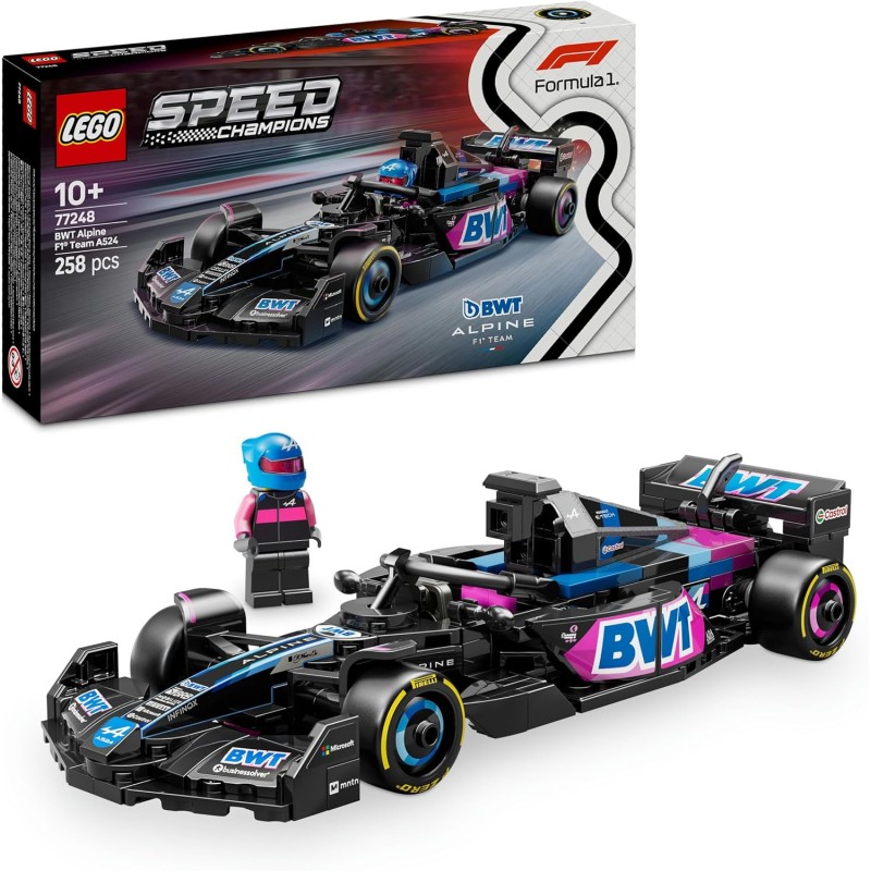 LEGO 77248 Speed Champions Auto da Corsa BWT Alpine F1 Team A524 Macchina Giocattolo da Collezione con Minifigure del Pilota, M
