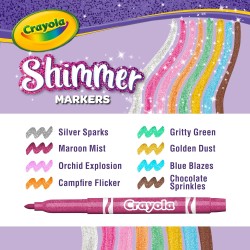 CRAYOLA - Pennarelli Scintillanti, Set 8 Colori Brillanti, per Bambini da 3 anni, per Arte e Creatività, 58-8648