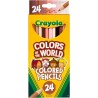 CRAYOLA Colours of the World - Matite Colorate, Confezione da 24, Colori Multiculturali Assortiti nei Toni della Pelle, 68-4607