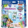 CRAYOLA - Washimals Paw Patrol, Set Attività con 2 Cuccioli, 3 Pennarelli Lavabili e Spazzolina, Gioco e Regalo per Bambini, da