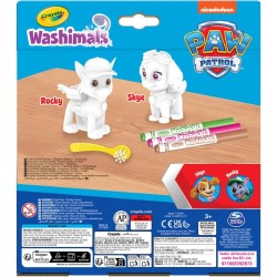 CRAYOLA - Washimals Paw Patrol, Set Attività con 2 Cuccioli, 3 Pennarelli Lavabili e Spazzolina, Gioco e Regalo per Bambini, da