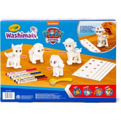 CRAYOLA - Washimals Paw Patrol, Set Attività con 4 cuccioli, 6 Pennarelli Lavabili, 40 Adesivi e Spazzolina, Gioco e Regalo per