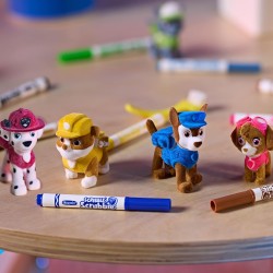 CRAYOLA - Washimals Paw Patrol, Set Attività con 4 cuccioli, 6 Pennarelli Lavabili, 40 Adesivi e Spazzolina, Gioco e Regalo per