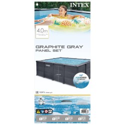 INTEX - PISCINA GRAPHITE GRAY PANEL 400X300X124h RETTANGOLARE 26396