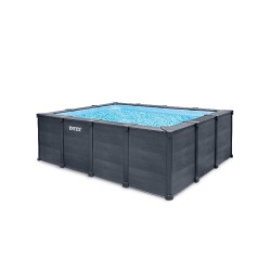 INTEX - PISCINA GRAPHITE GRAY PANEL 400X300X124h RETTANGOLARE 26396