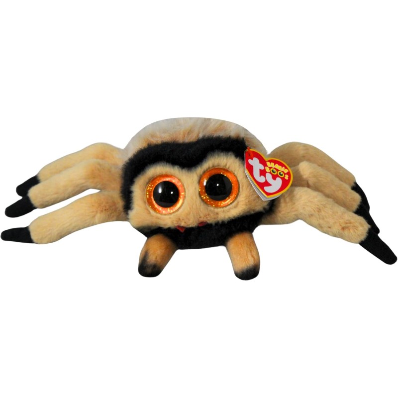 Ty Beanie Boos - Godfrey il Ragnetto con Occhi Arancioni Grandi e Glitter, il Peluche con gli Occhi Grandi Scintillanti - Speci