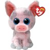 Ty Beanie Boos - Hambo il tenero Maialino con Occhioni Azzurri Glitterati, il Peluche con gli Occhi Grandi Scintillanti - 15 Cm