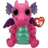 Ty Beanie Boos - Spitfire il Draghetto Rosa con Occhi Lilla Grandi e Glitter, il Peluche con gli Occhi Grandi Scintillanti - 15