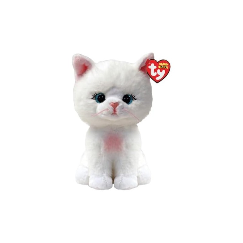 TY Beanie Boos - Amelia la Gattina con Occhi Azzurri Grandi e Glitter, il Peluche con gli Occhi Grandi Scintillanti - 15 Cm - T