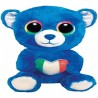 Ty Plush - Orsacchiotto Romeo Italia Blu Cuore Bandiera Italiana Arcobaleno Glitter - Il Peluche con Gli Occhi Grandi scintilla