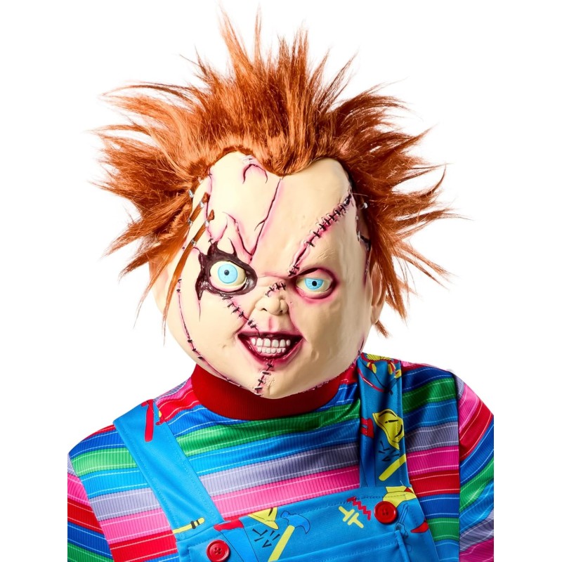 Rubies Sposa di Chucky Movie Chucky cucita 3/4 maschera in vinile per adulti, taglia unica, Come mostrato, taglia unica