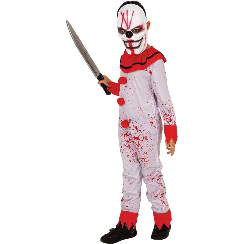 Rubies - Costume da clown sanguinario con cappuccio e maschera Tg. TW Bambino (11/15 anni), S8376-TW