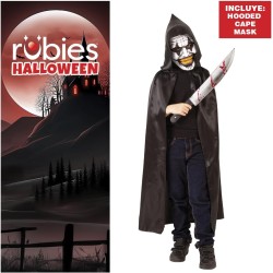 Rubies - Costume da clown pazzo con cappuccio e maschera Tg. L Bambino (8/10 anni), S8664-L