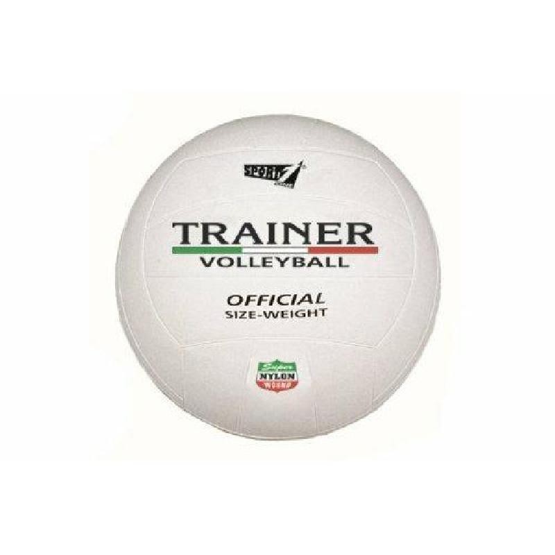 Sport1 - Pallone Volley Trainer Gomma/Nylon Bianco, 703500006