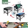 Sport1 - Supertavolo 4in1 girevole. Tavolo multigioco indoor: calcetto, ping pong, hockey, biliardo. Completo di accessori: ast