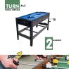 Sport1 - Supertavolo 4in1 girevole. Tavolo multigioco indoor: calcetto, ping pong, hockey, biliardo. Completo di accessori: ast