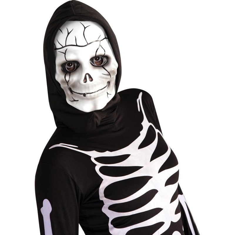 Rubies - Maschera con cappuccio, motivo Scheletro, taglia unica, S5090