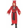 Rubies - Costume Diavolo Giustiziere per ragazzi, Tunica con cappuccio con corna, Tg. L (8/10 anni), 641177-L