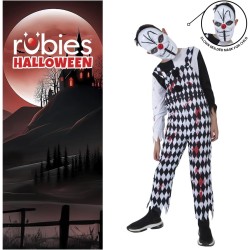 Rubies - Costume da Arlecchino Insanguinato per bambini, Jumpsuit sanguinoso con maglietta e maschera, Tg. TW (11/15 anni), S86